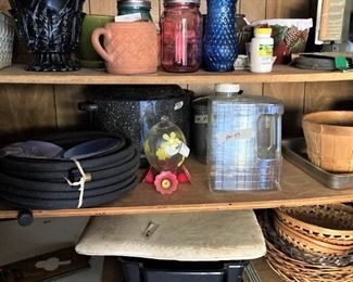 Vases, hose, baskets