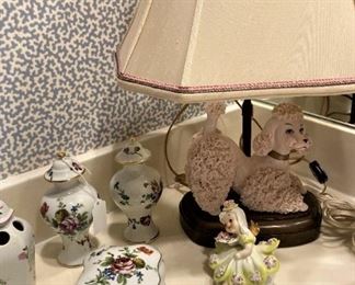 Vintage poodle vanity lamp