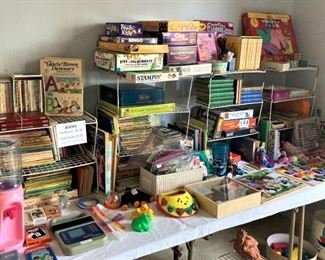 Many games, toys, books