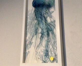 Glass painted jelly fish