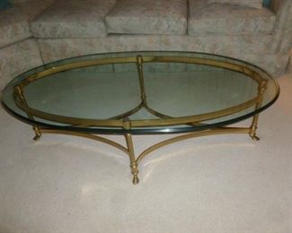 Mid-century Glass & Brass coffee table