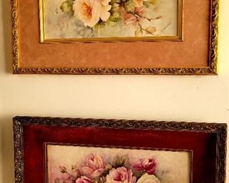 Painted porcelain plaques