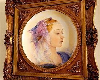 Hand painted portrait plate