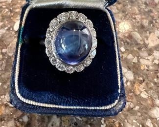 $3200  ~ FABULOUS 11MM STAR SAPPHIRE WITH APROX 1CT  OF DIAMONDS ~ APPRAISES FOR $11.000.00