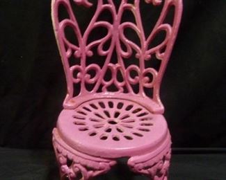 Pink Vintage Victorian Cast Iron Patio Bistro Set
