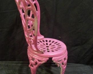 Pink Vintage Victorian Cast Iron Patio Bistro Set