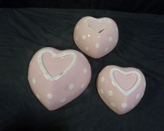 Pink & White Polka Dot Dish Set