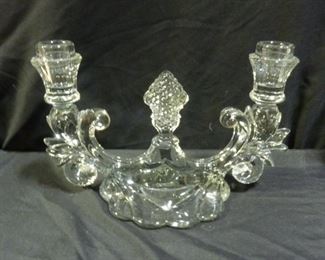 2 Vintage Glass Candelabras