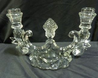 2 Vintage Glass Candelabras