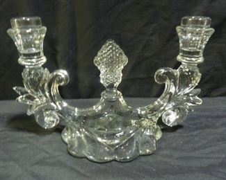 2 Vintage Glass Candelabras