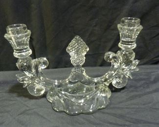 2 Vintage Glass Candelabras