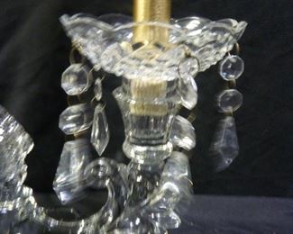 2 Vintage Glass Candelabras