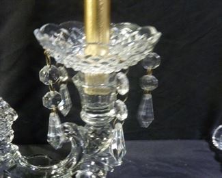 2 Vintage Glass Candelabras