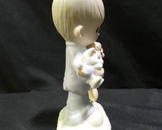 Precious Moments Boy Holding Cat & Dog