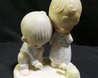 Precious Moments Boy Carving I love you in Sand