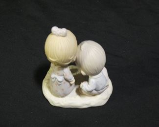 Precious Moments Boy Carving I love you in Sand