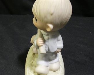 Precious Moments Boy w/ Napsack on Stick