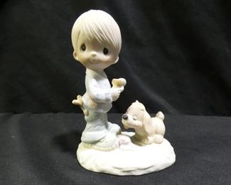 Precious Moments Boy with Dog