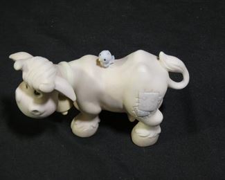 Precious Moments Cow Fig with Bell & Blue Bird