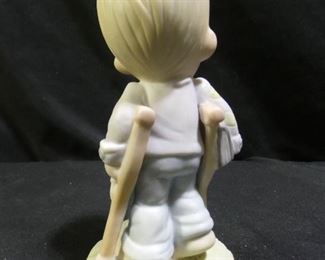 Precious Moments Boy w/ Bible on Crutches