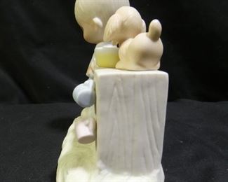 Precious Moments Boy & Dog at Lemonade Stand