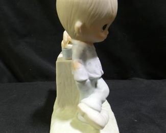 Precious Moments Boy & Dog at Lemonade Stand