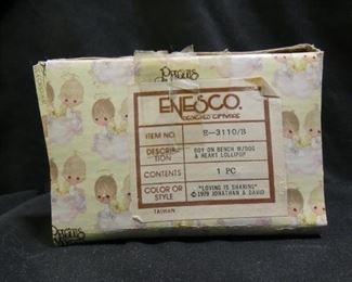 Precious Moments Boy on Bench w/dog