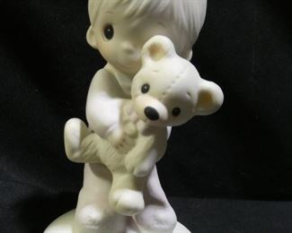 Precious Moments Boy with Teddy Bear