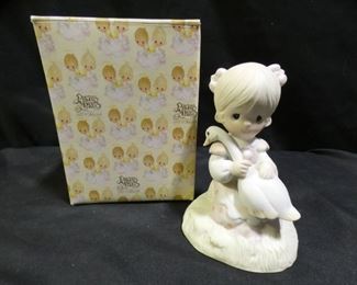 Precious Moments Girl with Goose in Lap