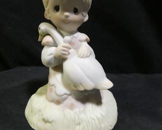 Precious Moments Girl with Goose in Lap