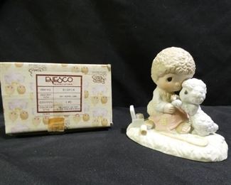 Precious Moments Boy Helping Lamb