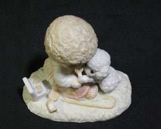 Precious Moments Boy Helping Lamb