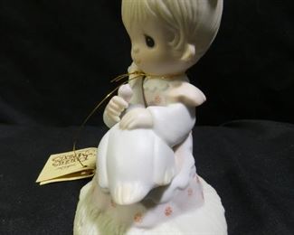 Precious Moments Girl with Goose in Lap Figurine