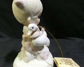 Precious Moments Girl with Goose in Lap Figurine