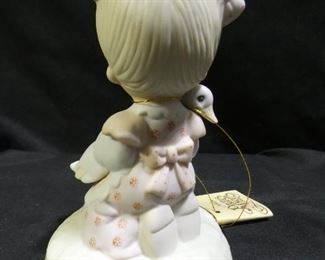 Precious Moments Girl with Goose in Lap Figurine