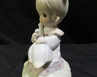 Precious Moments Girl with Goose in Lap Figurine