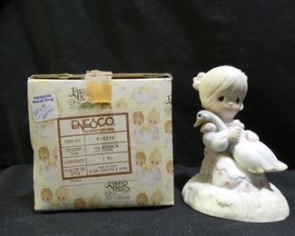 Precious Moments Girl with Goose in Lap Figurine
