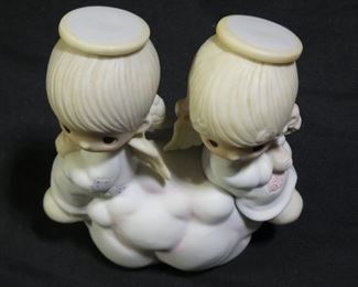 Precious Moments Boy Carving in Tree with Girl