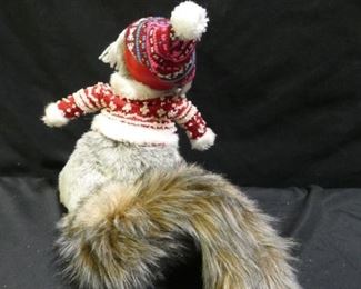 Hand Puppet Squirrel with Christmas Sweater & Hat