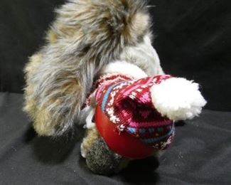 Hand Puppet Squirrel with Christmas Sweater & Hat