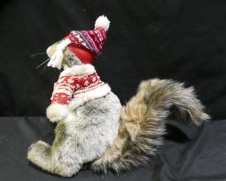 Hand Puppet Squirrel with Christmas Sweater & Hat