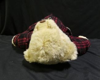 Large Eddie Bauer Teddy Bear In Plaid Jacket