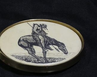 Barlow Etched Indian Belt Buckle