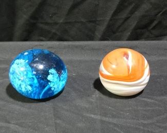 2 Blown Glass Paperweights