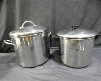 2 Stainless Steel Stock 8 & 12 Qt  Pots
