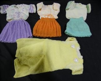 4 New Handmade Knit Doll Outfits