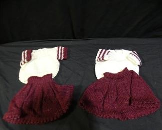 4 New Handmade Knit Doll Skirts & Sweaters