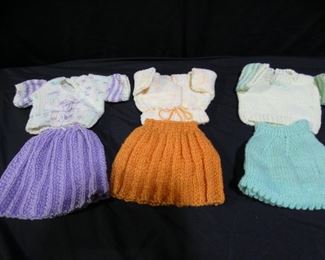 4 New Handmade Knit Doll Outfits