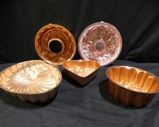 5 Copper Jello Molds