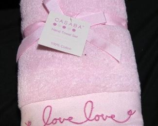 New with Tags! Towel Sets, Laundry Basket, & More